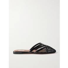 Alaïa Mesh Thong Mules Flat - Schwarz