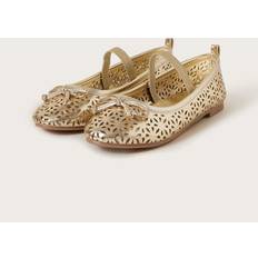 Gold Ballerinas Children's Shoes Monsoon Kids' Cutwork Metallic Ballet Flat Shoes - Gold
