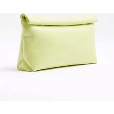 Clutches River Island Roll Top Clutch Bag - Lime