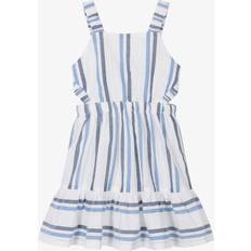 White Dresses Mayoral Girls Cut-Out Dress - White/Blue