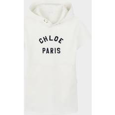 L Dresses Children's Clothing Chloe Chloé Girls Ivory Cotton Hooded Dress - Ivory
