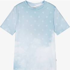 BOSS Boys Cloud Monogram T-Shirt - Blue Cotton