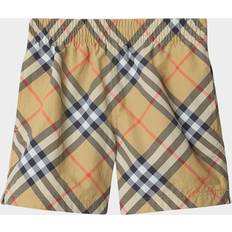 Beige Swim Shorts Children's Clothing Burberry Check Swim Shorts - Beige