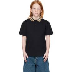 Polo Shirts Burberry Kids Check Collar Cotton Polo - Black