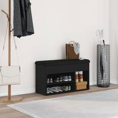 vidaXL Svart Ek 80x30x45 cm Förvaringsbänk