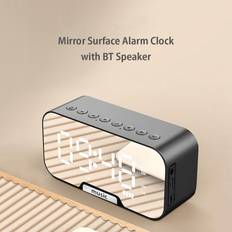 Pink Alarm Clocks Tooarts Digital Mirror Surface Alarm Clock 2400mAh