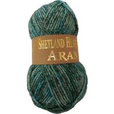 Turquoise Yarn Aran Shetland Heather Wool 100g 15 Hazy Days Turquoise
