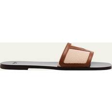Dame - Stof Badesandaler Valentino Garavani V Logo Sandal - Brun