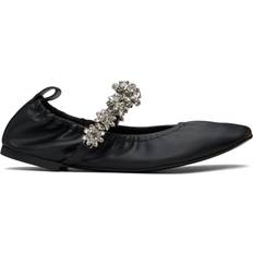 Stella McCartney Elsa Crystal Flowers Ballerina Flats - Black