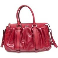 Celine Bags Celine Preloved Red Leather Pleated Shoulder Bag - Women's