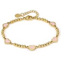 Nomination Pink Bracelets Nomination Emosfere Heart Beaded Stainless Steel Bracelet - Gold