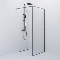 Bath Deluxe Duschar Bath Deluxe Tulsa Duschvägg Svart Profil Klart Glas