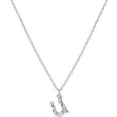 Smycken Maanesten Alphabet Necklace U - Silver Sterling 925