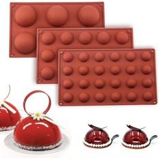 Otego Silikonform Kule Halvkule 6 8 15 24 Brown Sjokoladeform