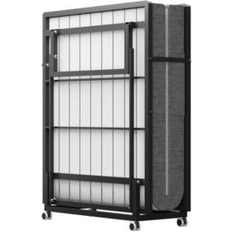 Frame Beds LOVMOR Portable Rollaway Guest with Memory Foam Mattress and Bed Side Pocket - Black Frame Bed