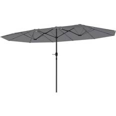 Northio Dubbelparasoll 436 x 260 cm UV-skydd Stålparasoll med Handvev