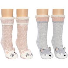 Fox Underwear Fox Ladie's Critter Sock 2 Pack - Cat And Wolf