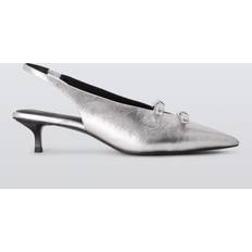 John Lewis Bae Leather High Vamp Pointed Slingback Court Shoes - Leather