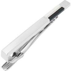 Black Tie Clips Mila Schon Mila Schon Onyx White Pearl Tie Pin Tie Bar - Black