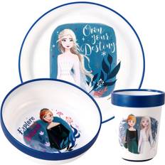 Frozen 3pcs Bicolor Kids Dinner Tableware Set Plate