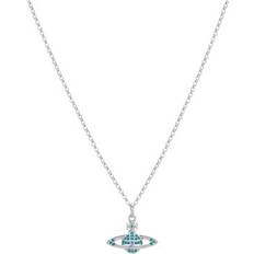 Vivienne Westwood Halsband Vivienne Westwood Blue Crystal Mini Bas Relief Necklace - Blue
