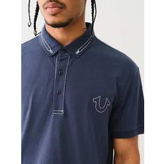 True Religion Polo Shirts True Religion Big T Embroidered Polo Shirt - Blue