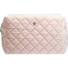 Sminkevesker Dark Velvet Quilted Make-Up Pouch Large Sparkled - Pale Rose
