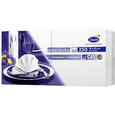 Premium 33cm 3-ply White Paper Napkins 250-pack
