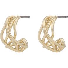 Snö of Sweden Hilma Small Oval Tassel Earrings - Plain Gold