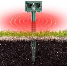 Green Pest Control Tomtop Jms Ultrasonic Animal Repellent Outdoor Solar Animal Repeller Waterproof with Motion Sensor LED Strobe Green