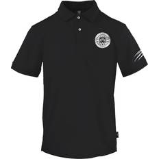 Philipp Plein Men Polo Shirts Philipp Plein Men's Sport Circle Emblem Logo Black Polo Shirt