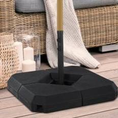 Steel Parasol Bases OutSunny 4-Piece Fillable Parasol Base with Steel Cross Base