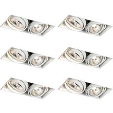 QAZQA Modern Set mit 6 Einbaustrahlern 50mm 2-flammig Trimless Spotlight