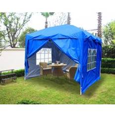2.5x2.5m Garden Pop Up Gazebo Outdoor Marquee Tent with 4 Leg Weights Blue