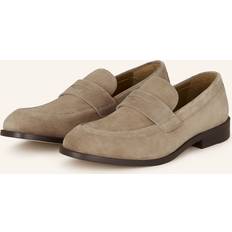 Ruskind Loafers Boss Black Ruskindsloafers Med Pennydetalje