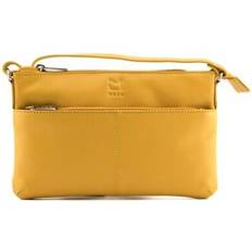 Anishka Slim Midi Double Pocket Cross Body Bag - Yellow
