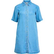 Unisex Klänningar Object Objframe 2/4 RE Denim Dress - Light Blue Denim