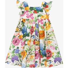 Everyday Dresses - Multicoloured Dolce & Gabbana Baby Girls Ivory Cotton Floral Print Dress White