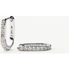 Missoma White Gold Earrings Missoma Fine Diamond Ovate Mini Hoop Earrings - White Gold