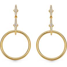 Gold Luna Light Front Facing Hoop Earrings