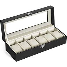 Estuches para Relojes Songmics Caja de Relojes con Ranuras con Tapa de Cristal