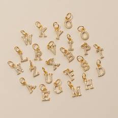 Smycken sisi copenhagen Letter Crystal Golden Pendant - Hänge