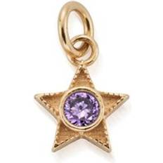 Jewellery ChloBo Gold Plated June Alexandrite CZ Birthstone Mini Star Pendant - Gold/Silver