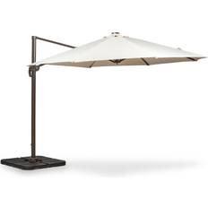 Garden & Outdoor Environment Roseland Furniture 3.5m LED Crank & Tilt Cantilever Parasol Grey or Ivory