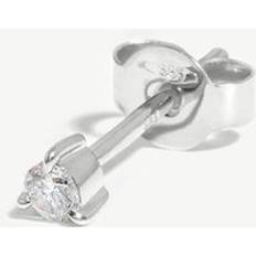 Missoma White Gold Earrings Missoma Fine Small Single Solitaire Diamond Stud Earring - White Gold/Diamond