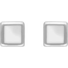 Jewellery C W Sellors Sterling Silver Bauxite Dinky Square Stud Earrings