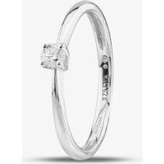 T.H.Baker 9ct White Gold Solitaire Diamond Ring - Silver
