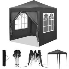 WOLTU Vikbar Paviljong 2 x 2 m Med 4 Sidoväggar