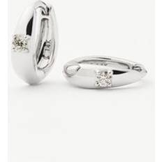 Missoma White Gold Earrings Missoma Fine Single Diamond Dome Huggies - White Gold