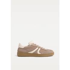 Stradivarius Casual Leather Trainers - Beige